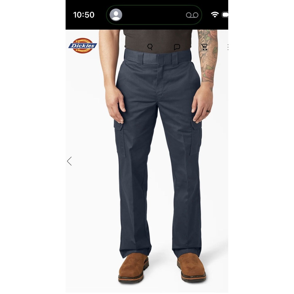 Dickies Men's Work Cargo Pants Relaxed Fit Straight Leg Gray 44X32